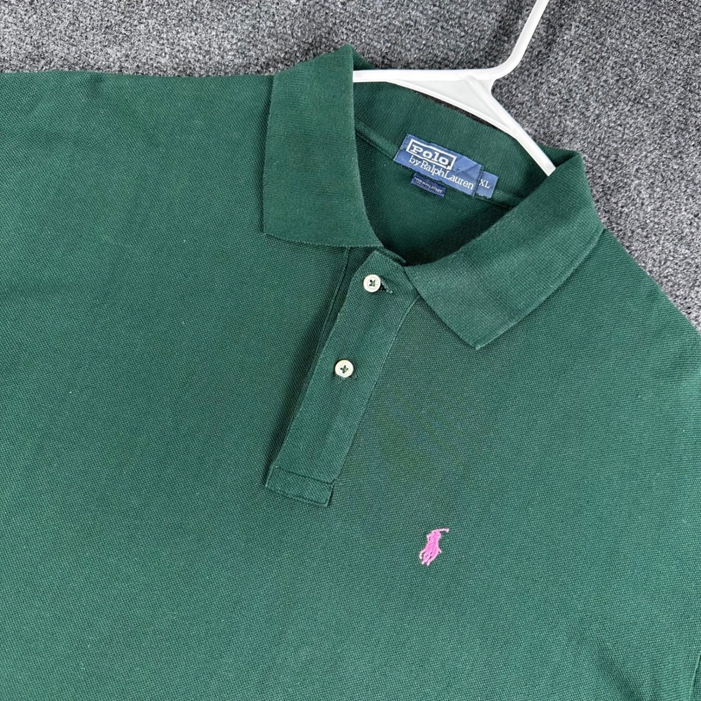 Polo Ralph Lauren Polo Shirt Mens XL Extra Large Green Pink Pony Logo Cotton